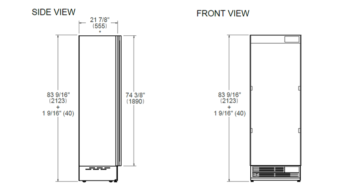 30 Built-in Refrigerator Column with Internal Water Dispenser, Reversible Door | Bertazzoni